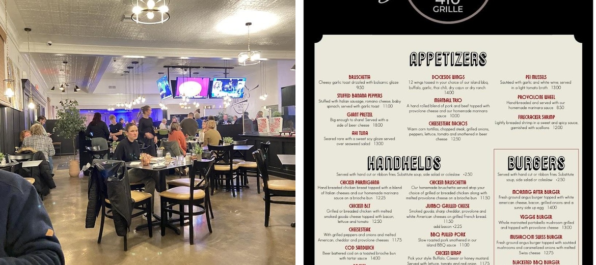 Mario's 410 Grille Menu