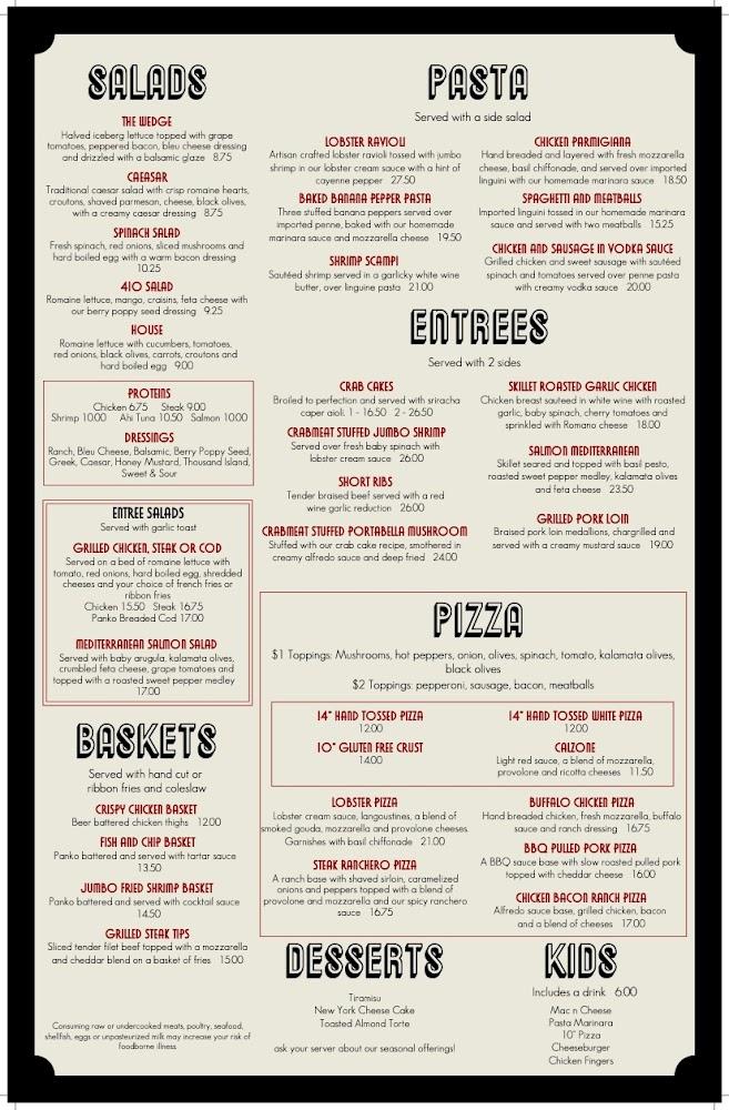 Mario's 410 Grille Menu image 1