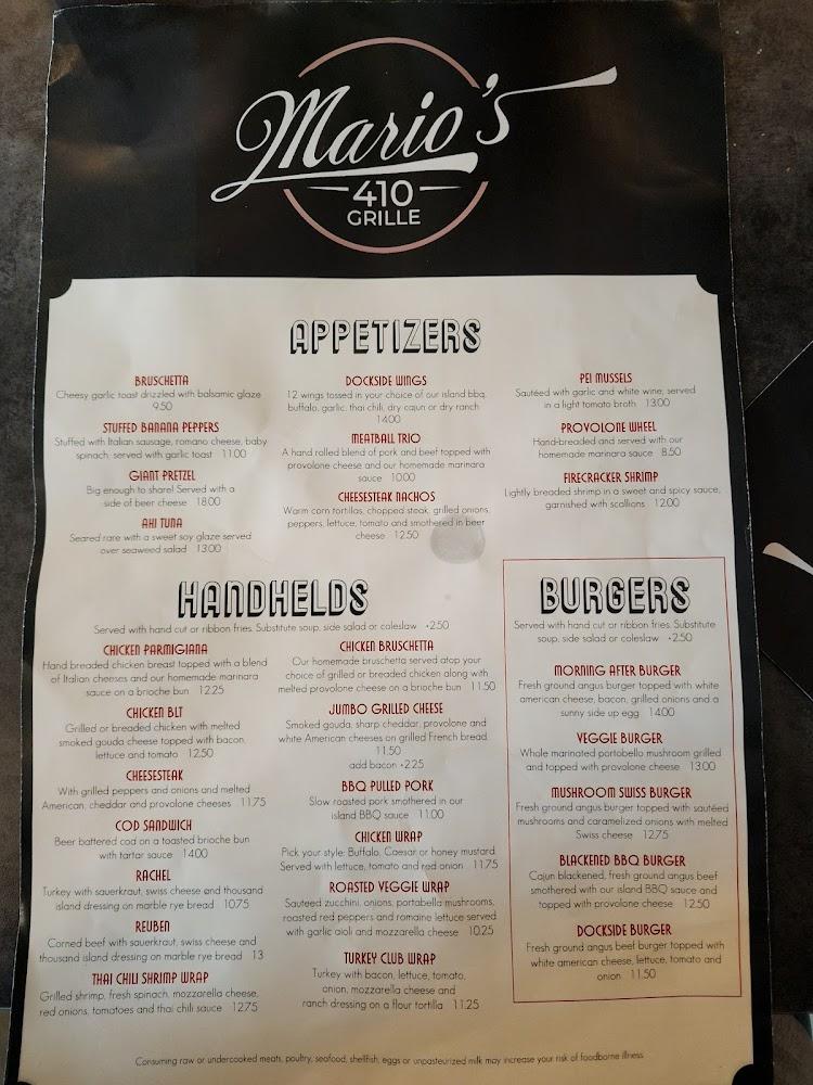 Mario's 410 Grille Menu image 4